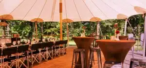 Qtents sailcloth carpa evento al aire libre interiour detalles